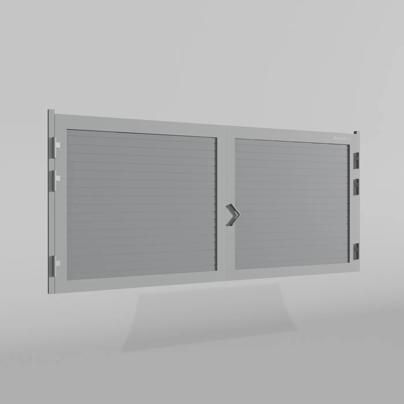 Распашные ворота DoorHan 4100х1200 цвета RAL 7004 (серый) с дизайном «доска» без автоматики